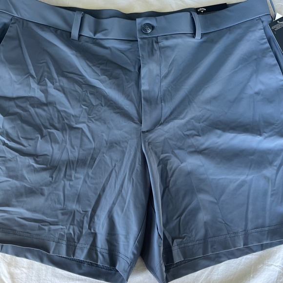 New Callaway Men's Flat Front Golf Shorts Vintage Indigo Blue 40x7 Stretch B1 - Picture 1 of 5